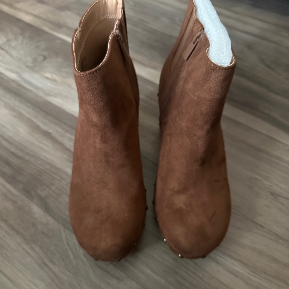 Torrid Brown Ankle Booties with Suede Finish
